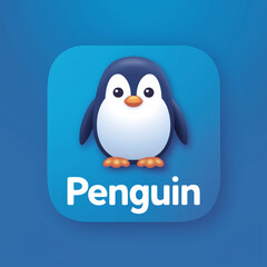 penguin, bird, animal, cartoon, vector, illustration, 