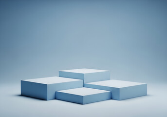 Abstract geometric pedestal platforms for product display and showcase studio background