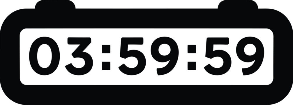 Digital clock display showing time countdown or timer functionality vector