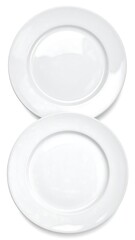 Two white dinner plates