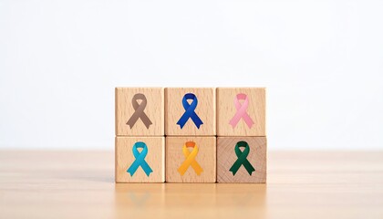 Wooden blocks with awareness ribbons (1)