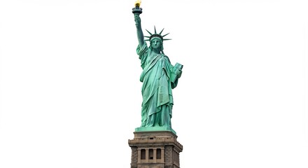 自由の女神 輝く緑青 穏やかな光に包まれて. AI Generated