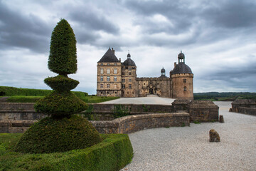 Exterior of the Château de Hautefort in the Dordogne region of France