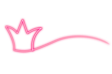 Glowing neon crown with flowing light tail abstract design