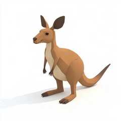 3D Render of a Playful Cartoon Kangaroo in Stylized Design