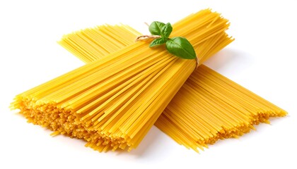 Yellow spaghetti strands, close-up