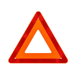 Emergency Triangle Sign Roadside Hazard Warning Reflective Safety Car Breakdown Alert Traffic on transparent background