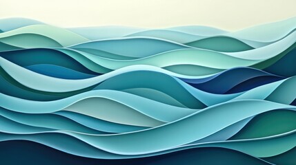 Fototapeta premium A tranquil, ocean-inspired abstract background with gentle gradients of blue, green, and teal, evoking the calming movement of water and waves