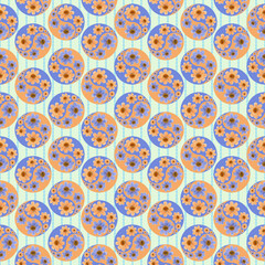 Floral seamless pattern. Cosmos. Yin-Yang symbol. For use in wallpaper, covers, packaging. For textiles, cotton fabrics, linen. For use in wallpaper, wrappings. Interior decor