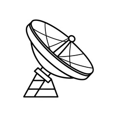 satellite dish icon isolated on white