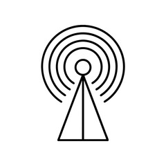 wi fi antenna icon isolated on white