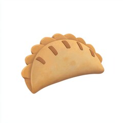 Delicious Cartoon Style Empanada Pastry Illustration on White Background
