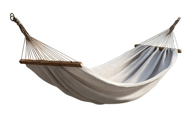 Light Gray Fabric Hammock Suspended isolated on a transparent background