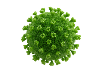 Detailed Green Coronavirus Microbe on Black 2e39a88fb2a7 isolated on a transparent background