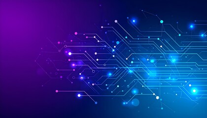 Abstract circuit board graphic with glowing lines and points (1)