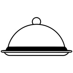 restaurant cloche on white background