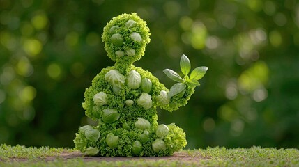Vegan creative composition - Person Made of Fresh Green Vegetables Holding a Leaf in Nature - modern wellness concept