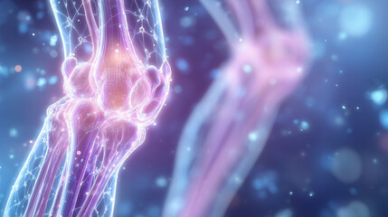 3D rendering of human knee joint anatomy