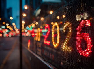 2026 digital display in vibrant city lights