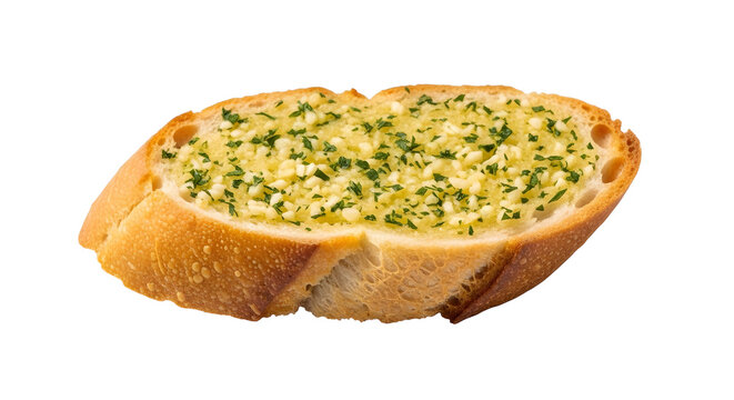 Garlic bread slice isolated on white background a flavorful appetizer or side dish made with bread, garlic, butter, and herbs