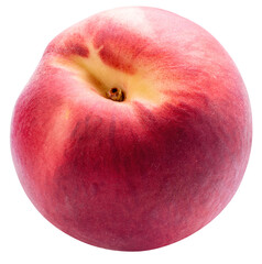 Japaness Peach, Hakuho pink Peach on white background, Peach premium fruit  isolate on white PNG File.