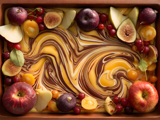 dessert swirl autumn fruit mix