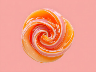 Dessert swirl bright background peach topping 