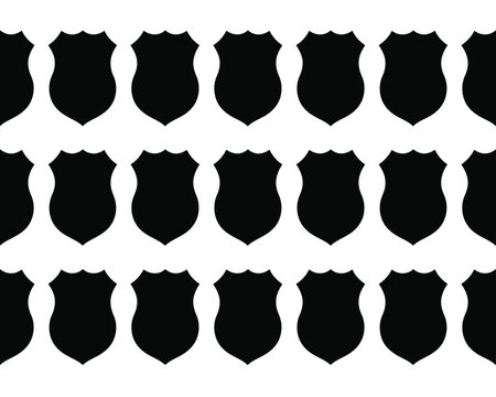 Repeating pattern of black police badge icons for law enforcement and security vector illustration eps vector