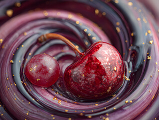 dessert swirl cherry glaze grape detail 