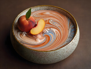 Dessert swirl glossy glaze peach accent high cont