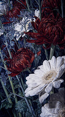 FLOWERS PAINT. WALLPAPER. BACKGROUND