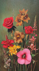 FLOWERS PAINT. WALLPAPER. BACKGROUND