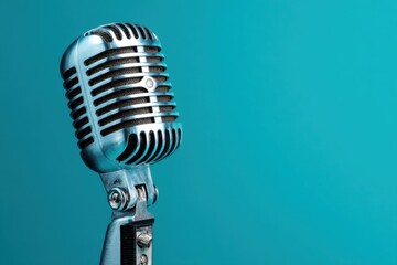 Close-up of vintage microphone
