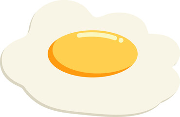 Sunny Side Up Egg Illustration with Bright Yolk and Subtle Shading