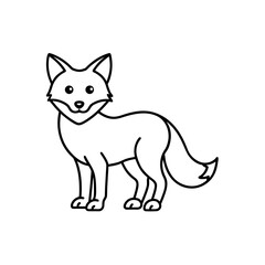 winter fox icon isolated on white