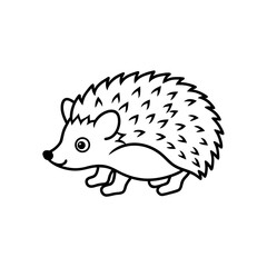 winter hedgehog icon isolated on white