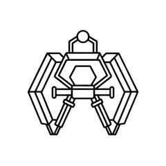 hexapod positioner icon isolated on white