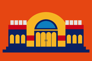 Obraz premium vector illustration of an old building