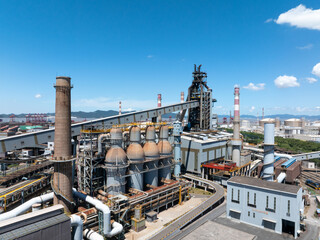 aerial view of a steel factory