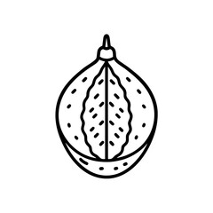 christmas walnut icon isolated on white