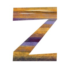 Zen-inspired Z with calming brushstroke detail and pastel tones. Designed for typography collections, tranquil layouts, or alphabet sets.