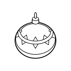 christmas cymbal icon isolated on white