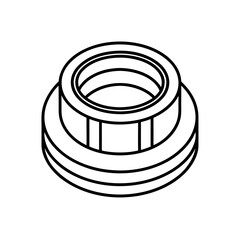 axicon lens icon isolated on white