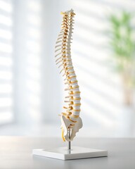 Fototapeta premium Anatomical model of a human spine on a white background