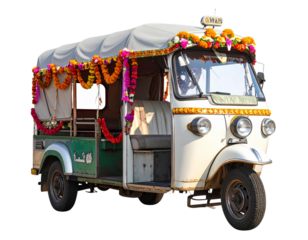  Vintage Auto Rickshaw with Rustic Elements 