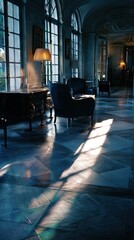 Elegant interior with sunlight