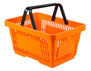 Orange plastic shopping basket with black handles (7)