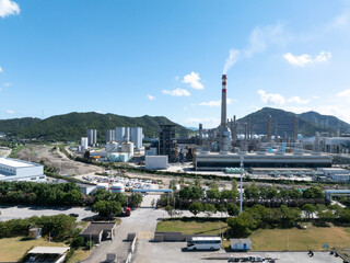 Aerial view of a large chemical plant