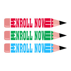 enroll now vector design