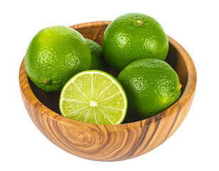 Fresh limes in a wooden bowl (5)